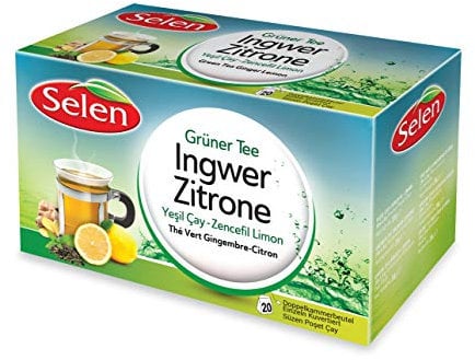 Selen Tè Verde Zenzero-Limone, 20 bustine di tè confezionate singolarmente - 36 g