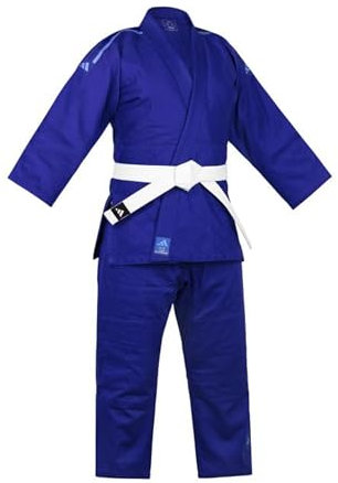 adidas Judo Gi-Traje de Club, niños, Hombres, Mujeres, 350 g, Azul, 110, 120, 130, 140, 150, 160, 170, 180, 190, Unisex Adulto, 160 cm