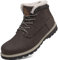 Mishansha Neve Stivali Uomo Impermeabile Invernali Caviglia Boots Morbido Pelliccia Fodera Caldo Scarpe Winter Antiscivolo Classico Stringati Stivaletti Confortevole Lavoro, Marrone 43