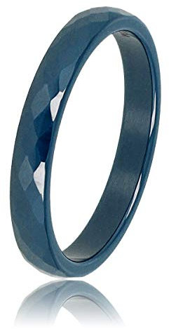 My Bendel - Keramischer Ring facettiert dunkelblau 3mm- Keramikring für Frauen - Ring ist unzerbrechlich und verfärbt sich nicht - Bleibt glänzend und krazt nicht - mit Luxuriösen Geschenkverpackung
