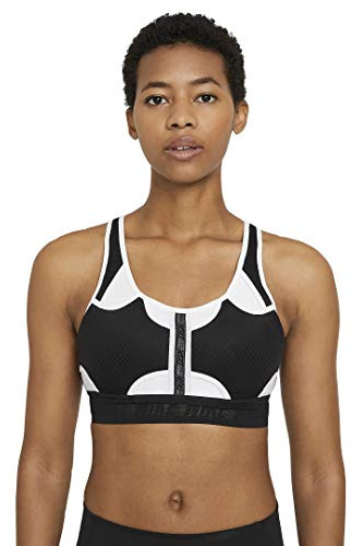 Nike CZ4439-010 Swoosh ULTRABREATHE Bra Sports Bra Womens Black/White/(White) S
