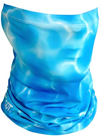 GOT Sports - Braga de cuello para pesca, protección solar factor 50+, máscara facial UV, para hombres y mujeres, cubierta facial de camuflaje, para pesca, caza, senderismo, azul aguamarina