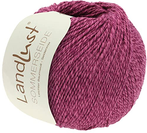 LANA GROSSA Landlust Sommerseide | Feines & leichtes Baumwoll-Seidengarn | Handstrickgarn aus 50% Seide & 50% Baumwolle | 50g Wolle zum Stricken & Häkeln | 170m Garn FB 29