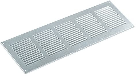 Steinberg14 Grille d'Aération Rectangulaire 500x150mm - Acier Galvanisé Grille de Ventilation en Métal - Registre d'évacuation d'air Avec Moustiquaire - Couvercle d'évent Interne pour Mur et Plafond