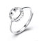 BAJIE Ehering 925 Sterling Silber Ring 925 Smiley Gesicht Hohl Frauen Ring verstellbar Je