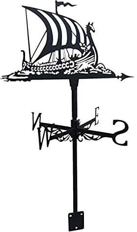Girouette en métal girouette Jardin voilier Bateau à Vapeur girouette Direction du Vent pour Toit extérieur Jardin Montage Jardin décor