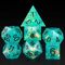 D&D Würfel-Set, DNDND handgefertigt, scharfe Kanten, 7-teilig, DND-Würfel mit Geschenk-Etui, für Dungeons und Drachenspiele (blau mit schwarzer Zahl)