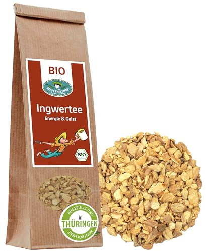 BIO Ingwer Tee 1kg - Pure Ingwerwurzel - Ayurvedischer Vitalitätstee - traditionell - erfrischend - leichte Schärfe - für Körper und Geist - PEPPERMINTMAN