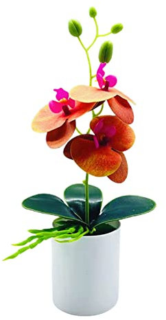 Worparsen Falsche Bonsai Attraktive Mode Vivid Aussehen Simulation Schmetterling Orchidee Orange