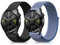 Niboow 22mm Armband für Huawei Watch GT 5 Pro 46mm/GT 5 46mm/GT 4 46mm/GT 3 Pro 46mm/GT 3 46 mm/GT Runner/GT 2 46 mm/Watch 4/Watch 4 Pro, Nylon Armbänder für Huawei Watch Buds/Watch 3 Pro-Schwarz+Blau