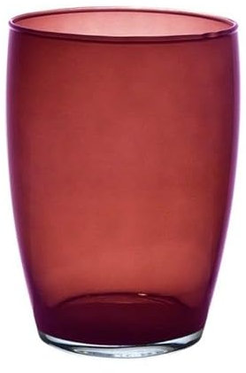 INNA-Glas Runde Glasvase Henry, rot-klar, 20cm, Ø14cm - Blumenvase