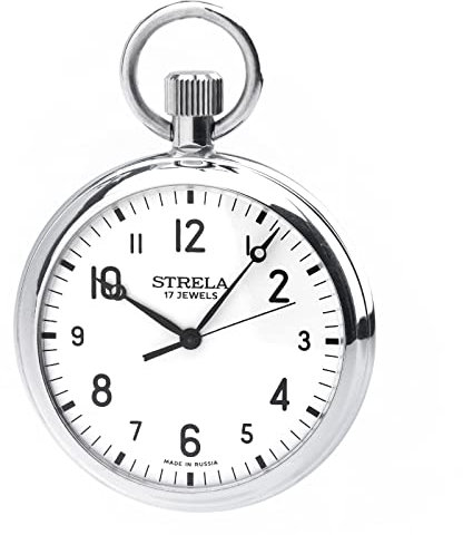 Strela Taschenuhr mit Kette Vostok 2409A russische mechanische Uhr mit Handaufzug aus Russland