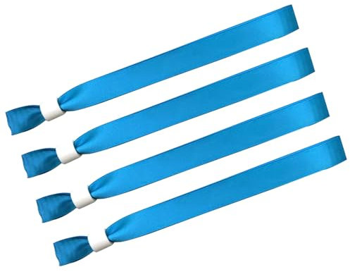 100 Stück Stoffarmband, einfarbige Stoffarmbänder, farbige Armbänder ohne Logo, geeignet für leichte Konzert-Handgelenkschlaufe für Aktivitäten, Partys (Farbe: Wasserblau)