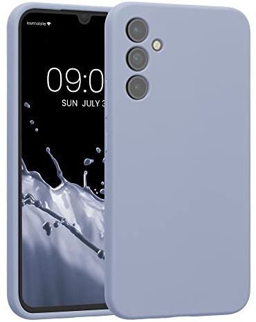 kwmobile Hülle kompatibel mit Samsung Galaxy A34 5G - Hülle Silikon gummiert - Handyhülle - Handy Case in Hellblau matt