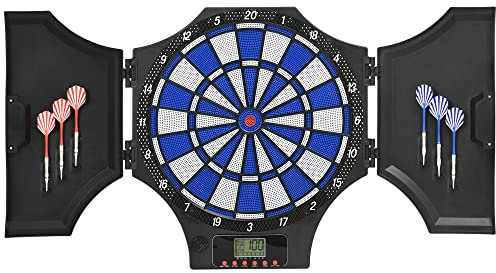 SPORTNOW Elektronische Dartscheibe Dartboard mit Sprachansagen Englische Stimme LED-Anzeigen 6 Dartpfeil 6 Ersatzspitzen 31 Spiele 285 Varianten Dartautomat Dartscheibe Set für bis zu 8 Spieler