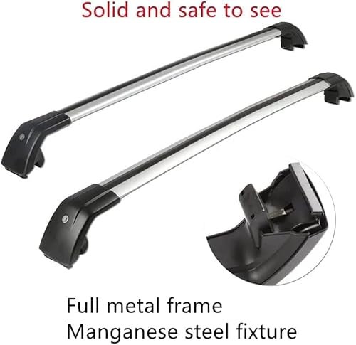 HALLEH 2 Stück Dachreling Dachgepäckträger, für Dacia Dokker MPV 2012-2021 Auto Aluminium Querträger Dachträger DachbüGel Gepäckträger Zubehör