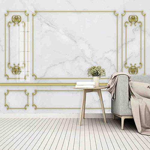 Wandbild im europäischen Stil,3D-Gips,goldenes Gitter,Marmor,Wandmalerei,Wohnzimmer,Schlafzimmer,TV-Hintergrund,Tapete