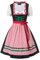 SCARLET DARKNESS Dirndl 3 Pièces pour Femme - Robe Traditionnelle avec Tablier - Tenue de Fête de la Bière - XL - Rouge à Carreaux