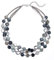 FULU AUTUMN Damen Statement Kette mit Steine Perlen Boho Silber Mehrreihige Kette Modeschmuck Die Besten Geschenke für Mütter(30-Black)