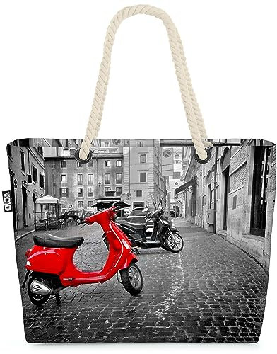 VOID Roller Rom Bike Italien Reise Strandtasche Shopper 58x38x16cm 23L XXL Einkaufstasche Tasche Reisetasche Beach Bag