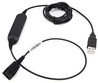 Cleyver - Cable USB 230 para conectar fácilmente tus auriculares QD a tu PC/Mac, longitud de 1400 mm, Plug & Play, compatible con auriculares Jabra GN