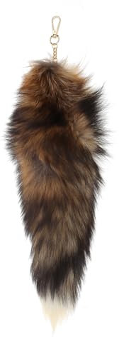 Porte-clés coloré en forme de queue de renard en peluche pour sacs à main et clés, a, taille unique