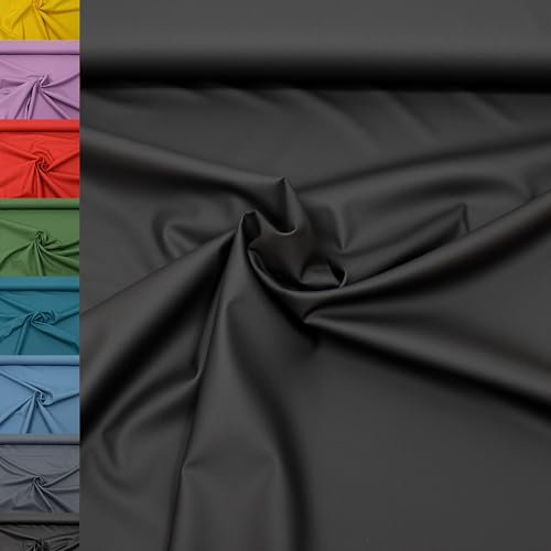 MAGAM-Stoffe Heike Regen Regenbekleidung-Stoff uni Meterware 50cm (16. Schwarz)