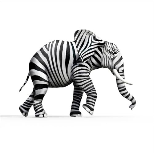 Pro-Art Glasbild Striped Elefant, 50x50 cm