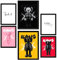 Nacnic 6er-Set Kultige Kaws farbenfroh Gerahmtes Poster mit Design-Illustrationen zur Dekoration der Wände Ihres Zuhause Zimmer Büro Laden Malerei A3 & A4 Schwarzer Rahmen