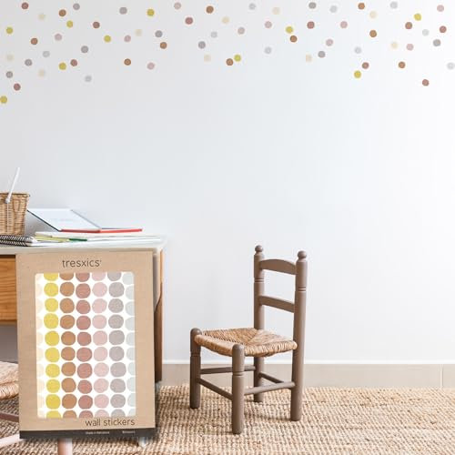 TRESXICS Pegatinas Pared Decorativas Infantiles Lunares a Lápiz, 70 Piezas, Vinilo Adhesivo Pared Original y Duradero, Efecto de Papel Pintado Infantil, Fácil Aplicación y Removible (Rosa)
