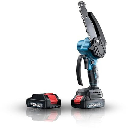 21V 6 Zoll Mini Kettensäge, 7500mAh Leistungsstarker Wiederaufladbarer Akku, Tragbare Kleine Kettensäge, Kompatibel mit Makita-Batterien, Geeignet für Gartenarbeit und Baumschnitt (Mit Batterie)