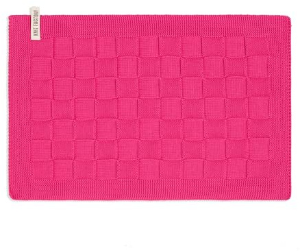Knit Factory - Tischset Uni - Fuchsia - 50x30 cm | Gestricktes Tischset - Platzset aus Baumwolle - Platzdekchen - Tischmatte - Tischunterlage - Platzmatte - Blockmuster