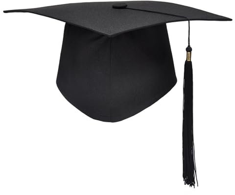 ITECHNIK Schwarz Doktorhut Abschluss Hut Unisex, Doktorhut Graduation Cap Verstellbar Bachelor Abschluss Hut für Abschlussfeiern vom Studium, Universität, Hochschule, Abitur Absolventenhut