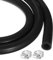 sourcing map 10ft Silicone Rubber Tubing 19mm x 25.4mm Plastic Tube Flexible Air Hose for Brewing, Wine Making, Pump Siphon, 3/4 ID 1 OD, with 2pcs Clamps, Black