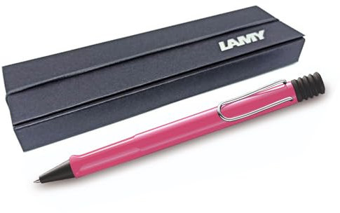 LAMY safari Kugelschreiber mit ergonomischem Griff & Strichstärke M - für angenehm langes Schreiben - aus robustem ASA Kunststoff - inklusive Großraummine M 16 (Geschenkbox, Rosa)