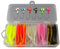 Wjelet 37 Pcs Fishing Lures Kit, Soft Lures,Soft Plastic Lures with Heads and Hooks, Ideal for Bass, Crappie, Trout, Perch Fishing, Versatile Freshwater and Saltwater Bait