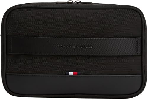 Tommy Hilfiger Th Nylon Travel Washbag Am0Am13526, Trousse de Toilette Homme, Black (Black), OS