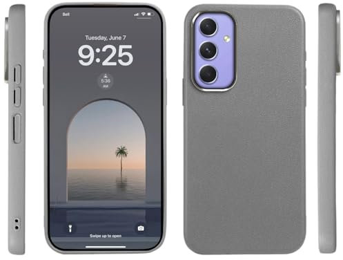 PanXCase Cover per Samsung Galaxy A54 5G - Custodia con Texture in Pelle e TPU Silicone Ultra Sottile Morbida Leggero Antiurto Anti-graffio Anti-impronta Case (Grigio)