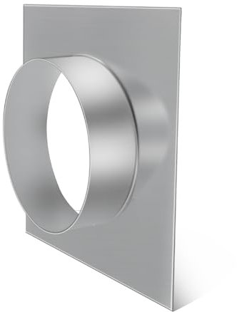 4 inch Duct Flange, Duct Connector Flange with Square Spigot Wall Plate, Galvanized Steel Dryer Vent Wall Plate, Adapter for Air Ventilation Systems, HVAC systems, Bathroom/Kitchen Extractor Fans, etc