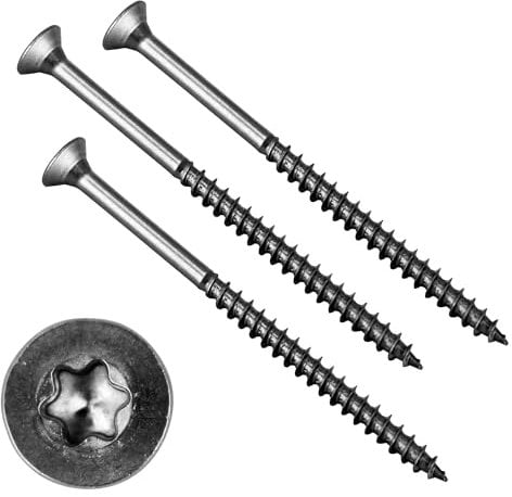 RYSUPPLY Spanplattenschrauben TORX aus Edelstahl 4,5 x 90 Holzschrauben mit Teilgewinde | 50 Stück | In diversen Größen und Mengen erhältlich