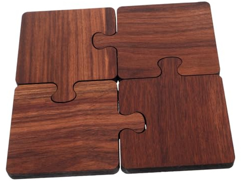 COLLBATH 4pcs Stylish Heat-resistant Coasters Wooden Drink Pads for Tea Coffee Japanese Tea Cup Coasters