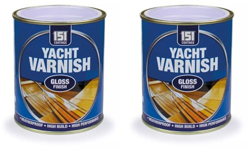 MIXEL Yacht Varnish Gloss Finish Paint, Quick-Drying, Easy To Apply, DIY Enthusiasts, Ideal For Boats, Yachts, Outdoor Equipment, Long-Lasting, UV-Resistant, 300ml, (2 Pcs)