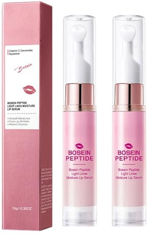 2PCS Peptide Lip Balm,Peptide Lip Plumper Serum Plumping&Hydrating Formula,Mini Plumping Lip Gloss Set for Dry Care,Plumping Lip Balm,Bosein Moisturiser for Dry Lips Reduces Lip Lines,Wrinkles