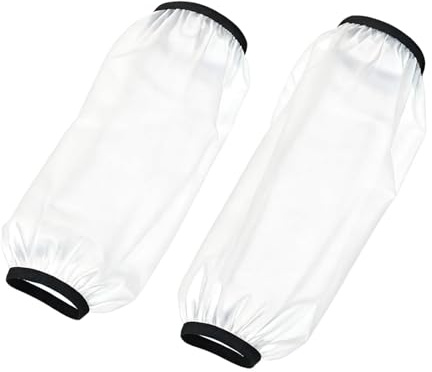 SHOOYIO Manicotti impermeabili unisex leggeri protettivi adatti per le faccende domestiche lavare i piatti attività di giardinaggio Manicotti impermeabili antiscivolo, Grandi dimensioni bianche