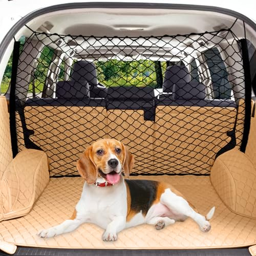 STARROAD-TIM 120X70CM Dog Car Barrier Net Pet Car Divider Back Seat Barrier Net for Trucks, SUV, Pet Restraint Car Backseat Divider Vehicle Gate Cargo Area Travel Trunk Mesh Net Screen Barricade