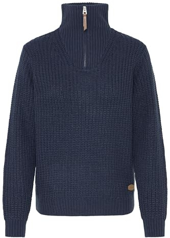 OXMO OXEdna Damen Strickpullover Troyer Grobstrick Pullover