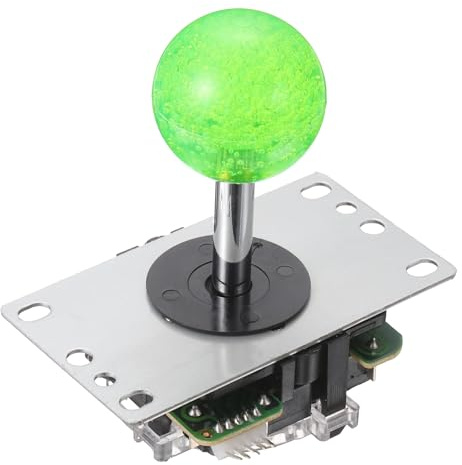 PATIKIL Arcade Joystick, 8 Ways 5A 12/14V Classic Competition Style Long Handle Joystick for Arcade Game Machine Cabinet DIY Parts, Transparent Green