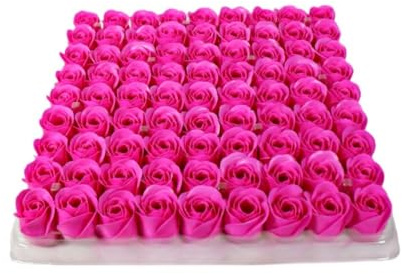 Savon Artisanal en Forme de Rose, Lot de 81 Petits Savons Fleurs, Salle De Fleurs Savon Parfumée Fleur Bain, Cadeau pour Anniversaire, Fête Décoration de Salle de Bain (I)