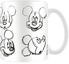 Disney MG24035 Mickey Mouse (Sketch Faces) Mug, Acrylic, Multicolore, 11oz/315ml
