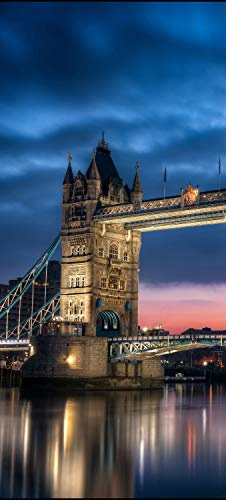 wandmotiv24 Türtapete Towerbridge London 70 x 200cm (B x H) - Dekorfolie selbstklebend Sticker für Türen, Türfolie, Aufkleber, M0267